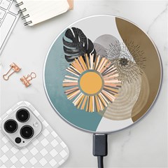 Boho Leaves Botanical Retro Vintage Wireless Fast Charger(white)