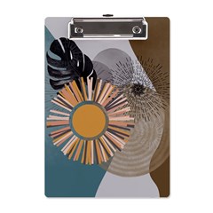 Boho Leaves Botanical Retro Vintage A5 Acrylic Clipboard by Maspions