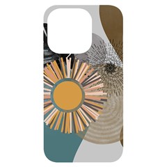 Boho Leaves Botanical Retro Vintage Iphone 14 Pro Black Uv Print Case by Maspions