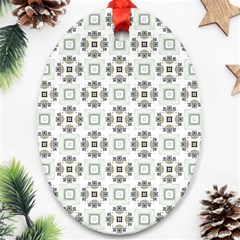 Background Pattern Retro Vintage Ornament (oval)