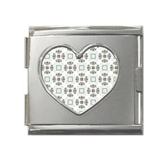 Background Pattern Retro Vintage Mega Link Heart Italian Charm (18mm)