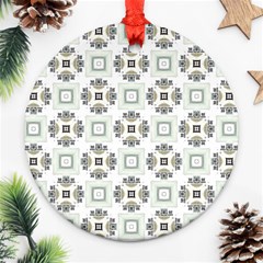 Background Pattern Retro Vintage Round Ornament (two Sides)