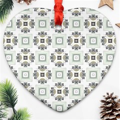 Background Pattern Retro Vintage Heart Ornament (two Sides)