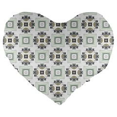 Background Pattern Retro Vintage Large 19  Premium Heart Shape Cushions