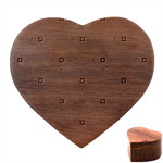 Background Pattern Retro Vintage Heart Wood Jewelry Box Front