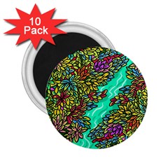 Background Leaves River Nature 2 25  Magnets (10 Pack) 