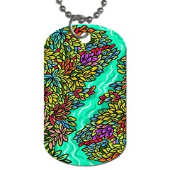 Background Leaves River Nature Dog Tag (two Sides)