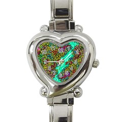 Background Leaves River Nature Heart Italian Charm Watch