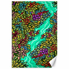 Background Leaves River Nature Canvas 12  X 18 