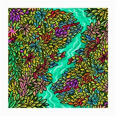 Background Leaves River Nature Medium Glasses Cloth (2 Sides) by Maspions