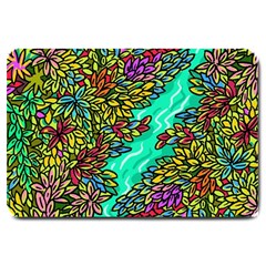 Background Leaves River Nature Large Doormat by Maspions