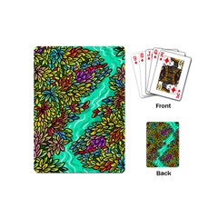 Background Leaves River Nature Playing Cards Single Design (mini) by Maspions