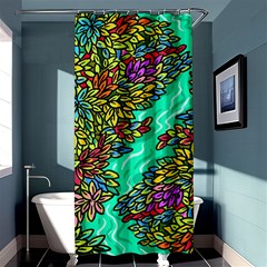 Background Leaves River Nature Shower Curtain 36  X 72  (stall) 