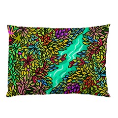 Background Leaves River Nature Pillow Case (two Sides)