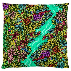 Background Leaves River Nature Large Cushion Case (one Side)