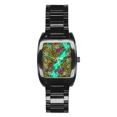 Background Leaves River Nature Stainless Steel Barrel Watch