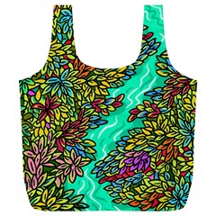 Background Leaves River Nature Full Print Recycle Bag (xl)