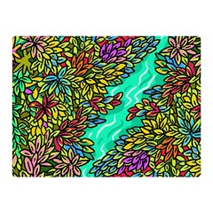 Background Leaves River Nature Two Sides Premium Plush Fleece Blanket (mini)