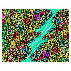 Background Leaves River Nature Two Sides Premium Plush Fleece Blanket (teen Size)