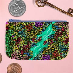 Background Leaves River Nature Large Coin Purse