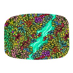 Background Leaves River Nature Mini Square Pill Box