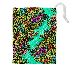 Background Leaves River Nature Drawstring Pouch (5xl)