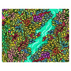 Background Leaves River Nature Premium Plush Fleece Blanket (medium)