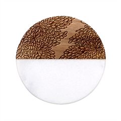 Background Leaves River Nature Classic Marble Wood Coaster (round)  by Maspions