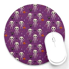 Skull Halloween Pattern Round Mousepad