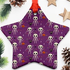 Skull Halloween Pattern Ornament (star)