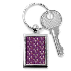 Skull Halloween Pattern Key Chain (rectangle) by Maspions