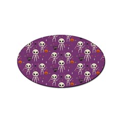 Skull Halloween Pattern Sticker (oval)