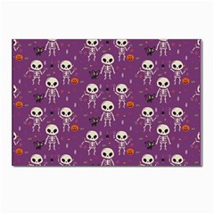 Skull Halloween Pattern Postcard 4 x 6  (pkg Of 10) by Maspions