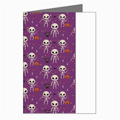 Skull Halloween Pattern Greeting Cards (pkg Of 8)