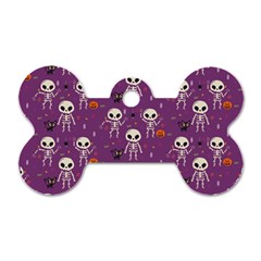 Skull Halloween Pattern Dog Tag Bone (two Sides)