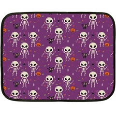 Skull Halloween Pattern Fleece Blanket (mini) by Maspions