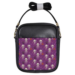 Skull Halloween Pattern Girls Sling Bag