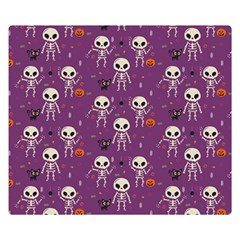 Skull Halloween Pattern Two Sides Premium Plush Fleece Blanket (kids Size)