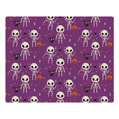 Skull Halloween Pattern Two Sides Premium Plush Fleece Blanket (large)