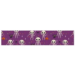 Skull Halloween Pattern Small Premium Plush Fleece Scarf by Maspions