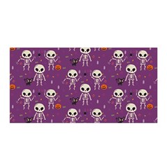 Skull Halloween Pattern Satin Wrap 35  X 70  by Maspions