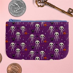 Skull Halloween Pattern Large Coin Purse