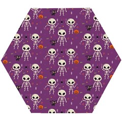 Skull Halloween Pattern Wooden Puzzle Hexagon