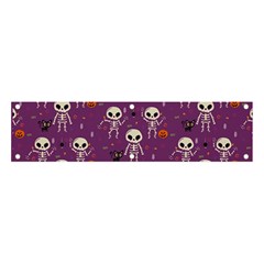 Skull Halloween Pattern Banner And Sign 4  X 1 