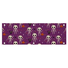 Skull Halloween Pattern Banner And Sign 6  X 2  by Maspions