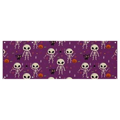 Skull Halloween Pattern Banner And Sign 12  X 4 