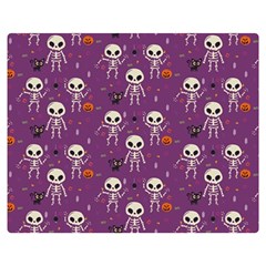 Skull Halloween Pattern Premium Plush Fleece Blanket (medium) by Maspions