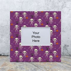 Skull Halloween Pattern White Box Photo Frame 4  X 6  by Maspions