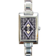 Pattern Design Scrapbooking Rectangle Italian Charm Watch