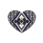 Pattern Design Scrapbooking Rubber Coaster (Heart) Front